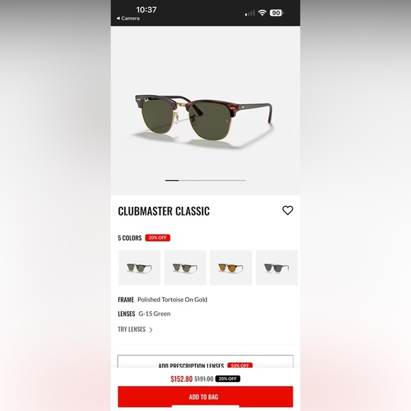 Ray-Ban Clubmaster tortoius Sunglasses Case with Cloth - Picture 8 of 8